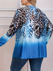 Leopard Print Open Front Cardigan