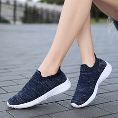 Women's Casual Knit Sneakers Breathable Low Top Shoes