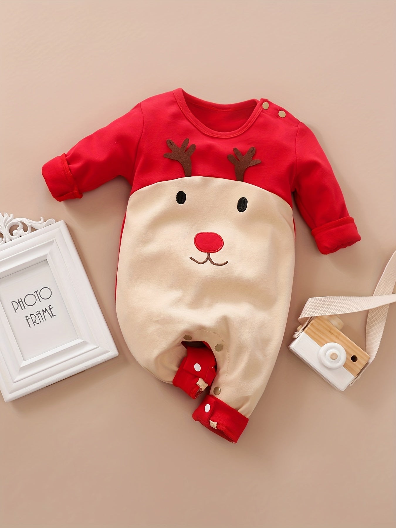 Adorable Elk Shape Baby Long Sleeve Bodysuit