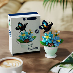 Colorful Mini Building Block Flower & Insect Figurines Desk Decor