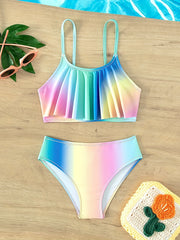 Girl's 2pcs Gradient Bikini Set Swimsuit for Summer Beach