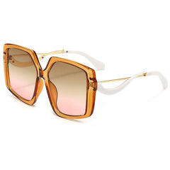 Polygon Frame Metal Temple Sunglasses UV Protection