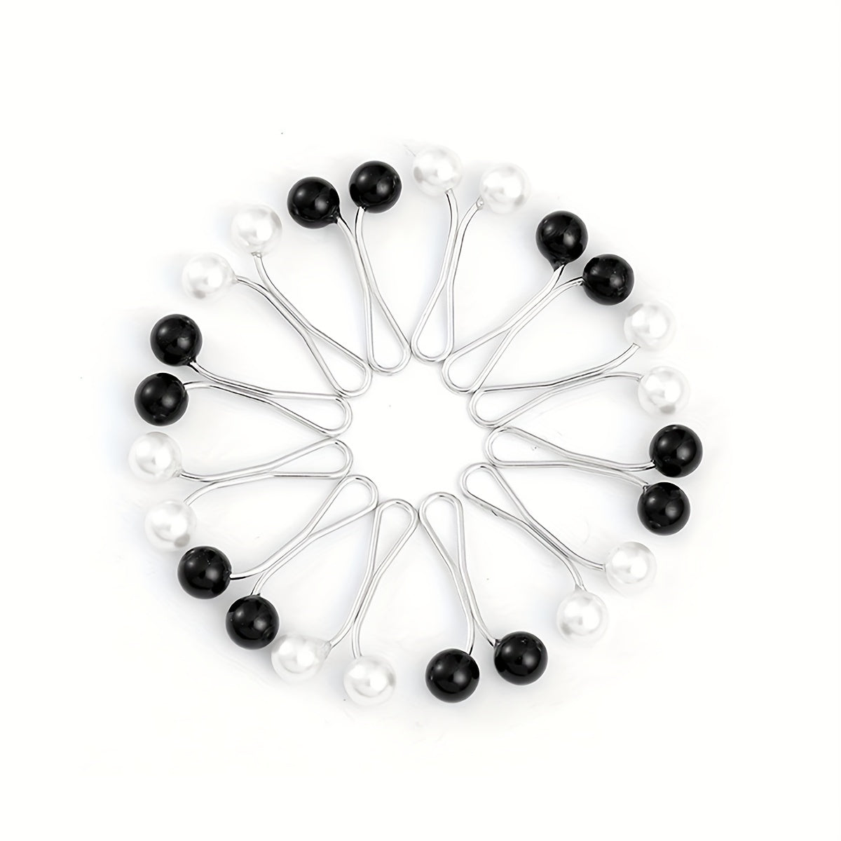 12pc Pearl U-shaped Clips Hijab Pins Headscarf Shawl Clips Safety Pins