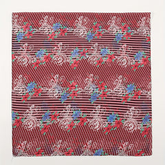 Dot Flower Print Red Scarf Classic Boho Striped Shawl