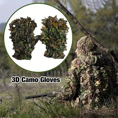 Men's Leaf Camo Gloves 3D Camouflage Outdoor Sports Gloves