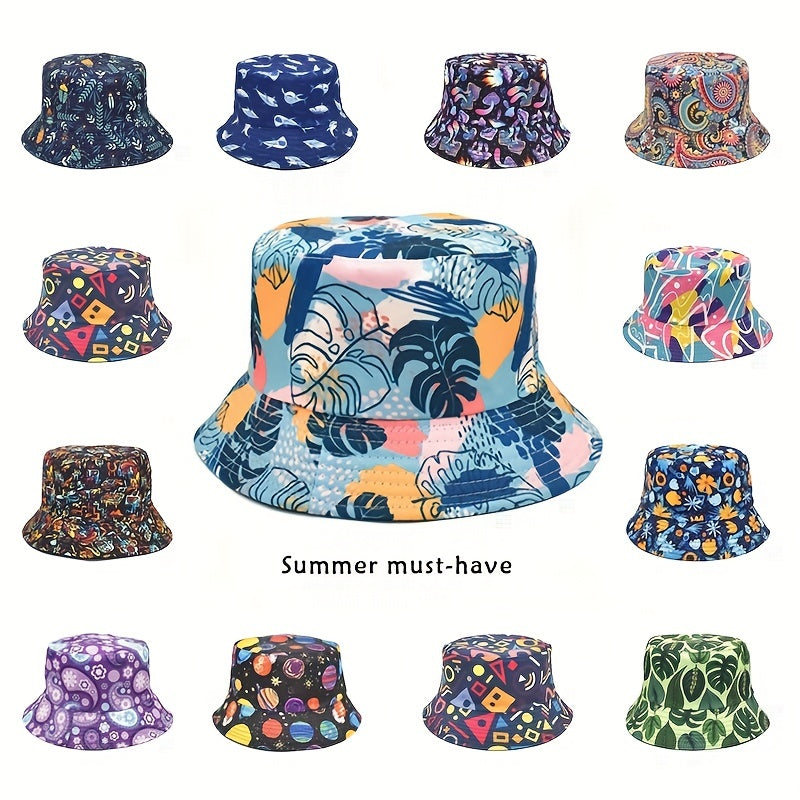 Submarine Animal Mushroom Pattern Fisherman Hat Outdoor Sunshade Cap