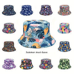 Submarine Animal Mushroom Pattern Fisherman Hat Outdoor Sunshade Cap