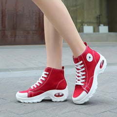 Women's High Top Canvas Sneakers with Air Cushion Sole
