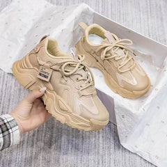 Platform Sneakers Comfortable Lace Up Sports Shoes Casual Walking Low Top Shoes
