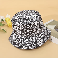 Fashionable River Pattern Print Double sided Casual Bucket Hat