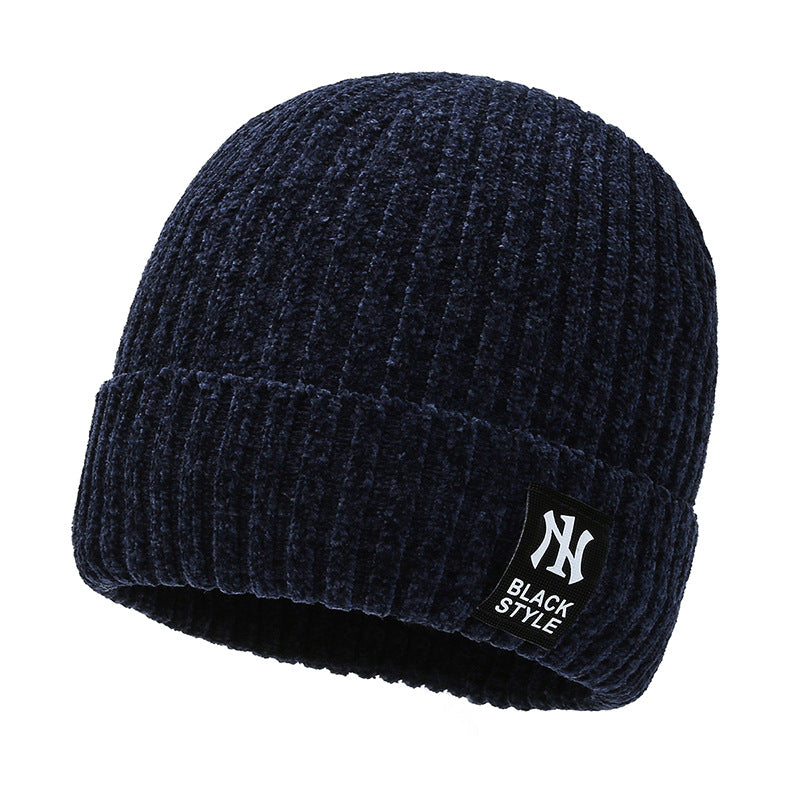 Men's Plush Knitted Hat Snow Nile Wool Line Ear Protection Youth Cold Proof