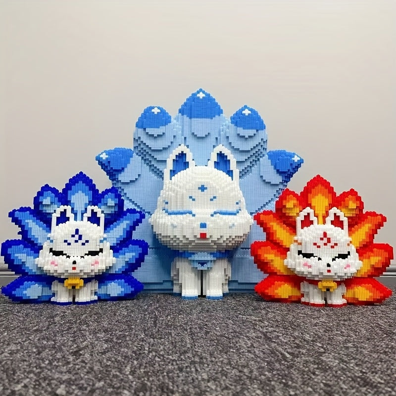 9-Tailed Fox Building Blocks Set for Adults - DIY Animal Model Kit