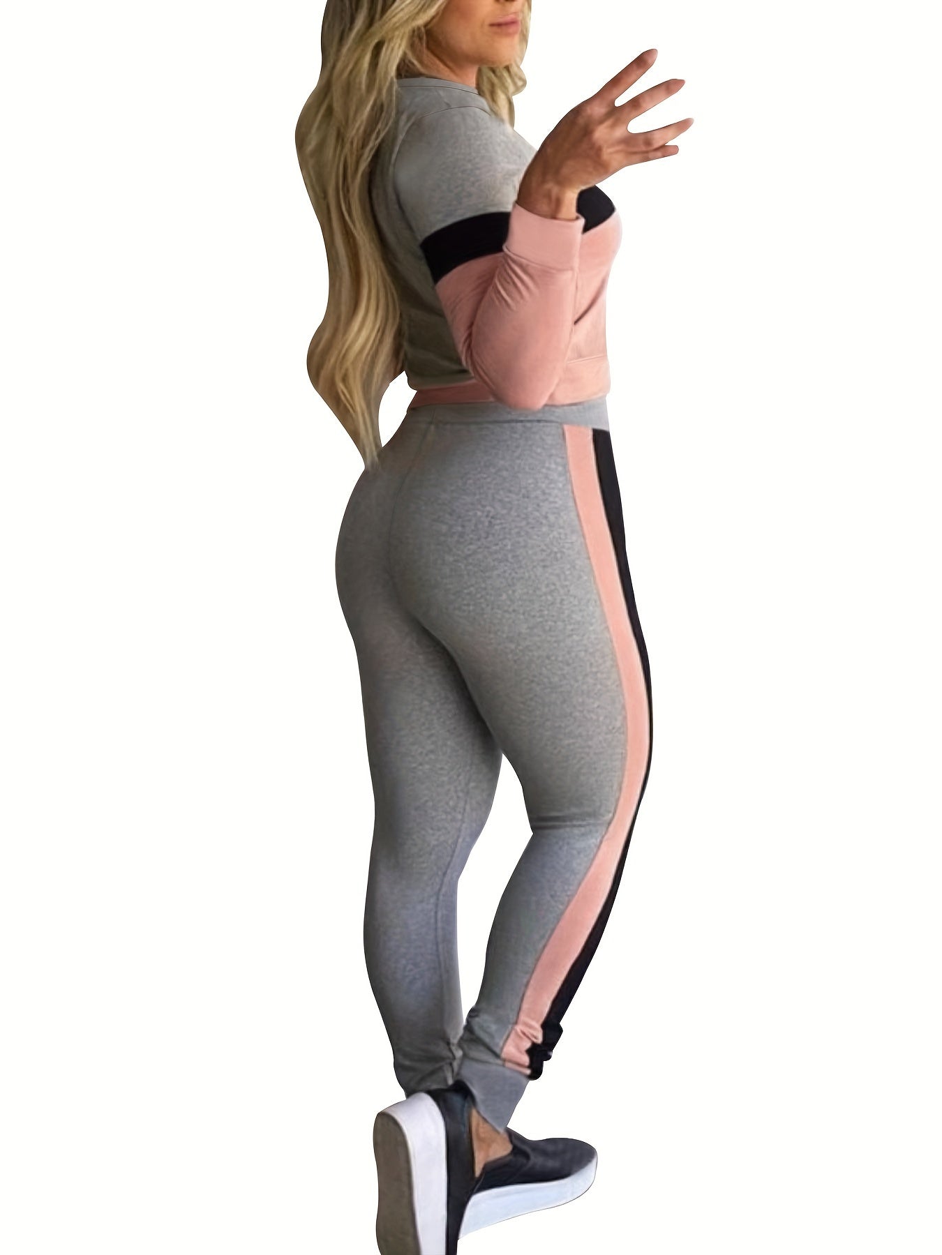 Women's Plus Colorblock Top & Joggers Set