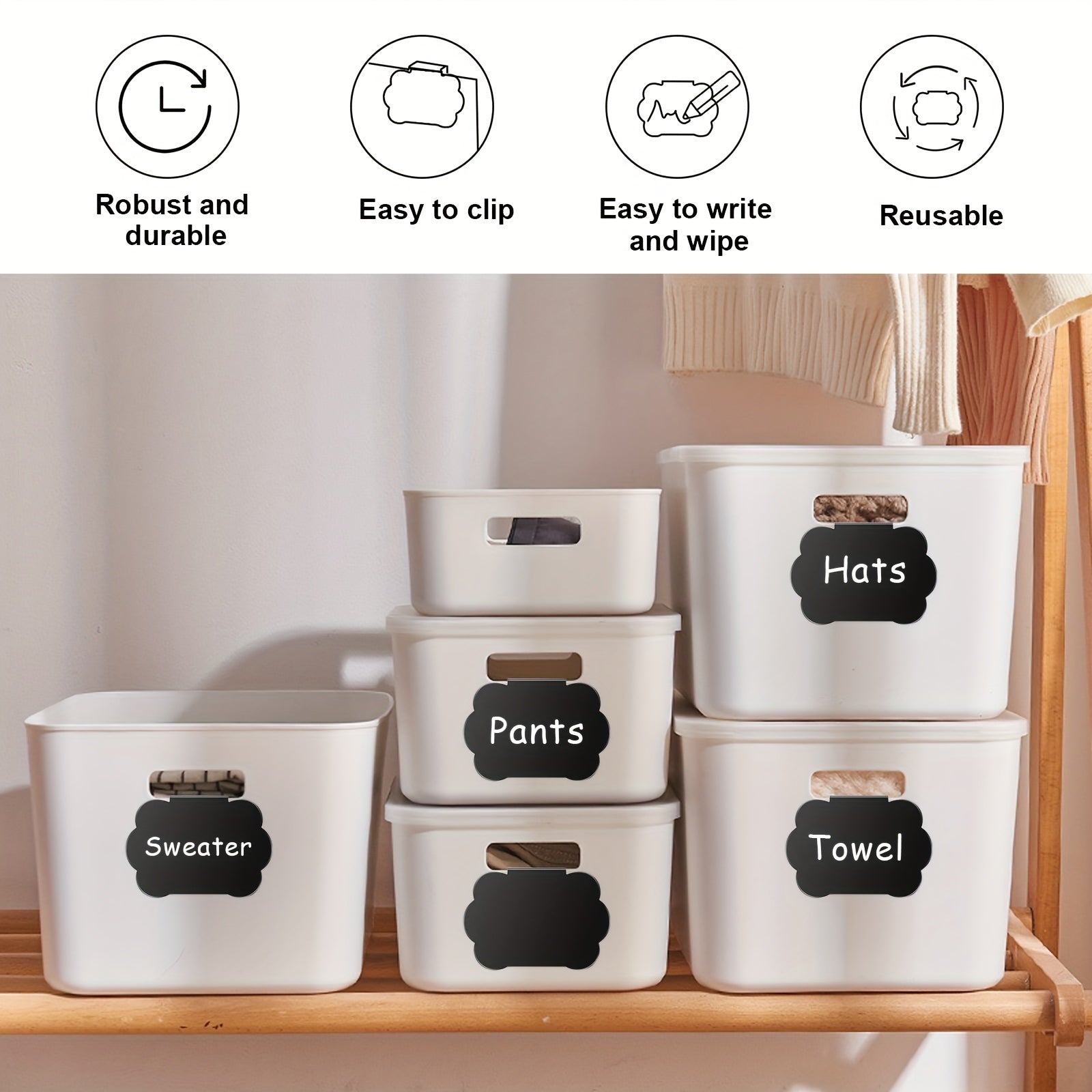 10pcs Lace Plastic Clip On Basket Tabs for Home Office Storage