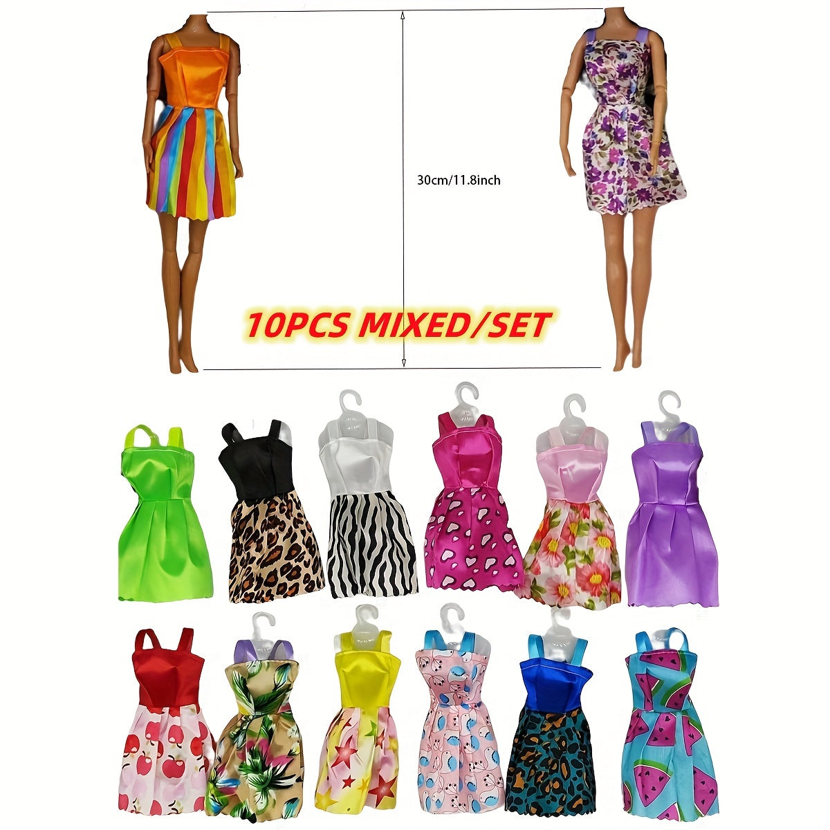 20pcs Mixed Mini Dress Necklaces Glasses Doll Accessories NO DOLL