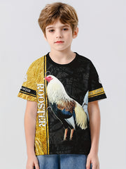 Rooster 3D Print Kids T shirt Boys Summer Lightweight Casual Top