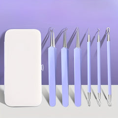 6pcs Blackheads Removal Tools Set Portable Acne Scraping Squeezing Tool