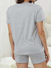 Casual Short Sleeve Lounge Set Women's Loungewear