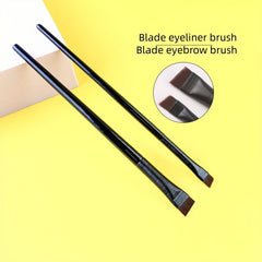 2pcs Angled Eyebrow & Eyeliner Brushes Set Slanted Eye Brow Tinting