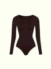 Slimming Bodysuit Long Sleeve Crew Neck Body Shaper Women's Underwear