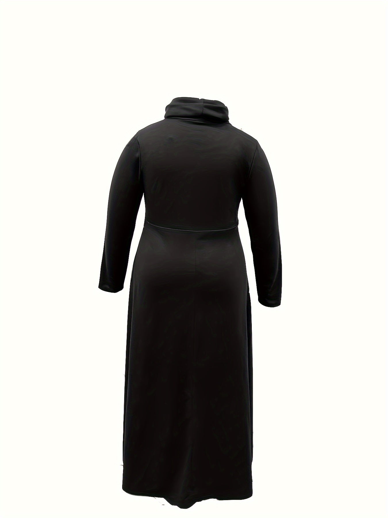 Solid Long Sleeve Maxi Dress with Pockets