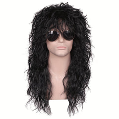 Men's 80s Long Curly Hair Rocker Costume Wig