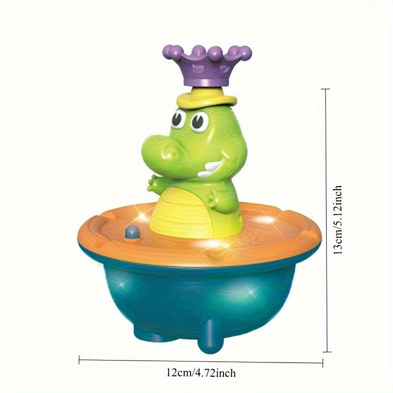 Interactive Crocodile Shower Toy with Rotating Water Spray