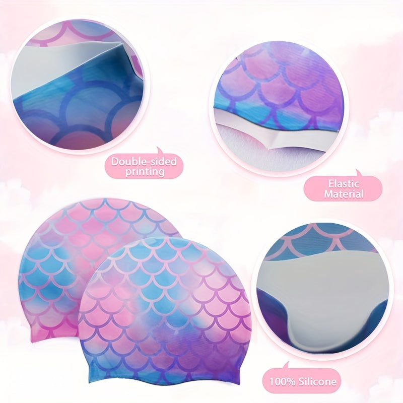 Silicone Mermaid Unicorn Swimming Cap for Long Short Hair