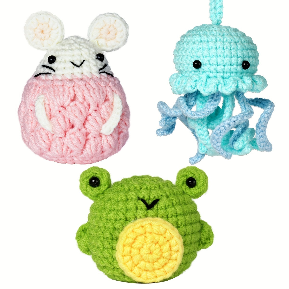 Crochet Doll Pendant DIY Kit with Wool - Creative Doll Ornament Gift Set