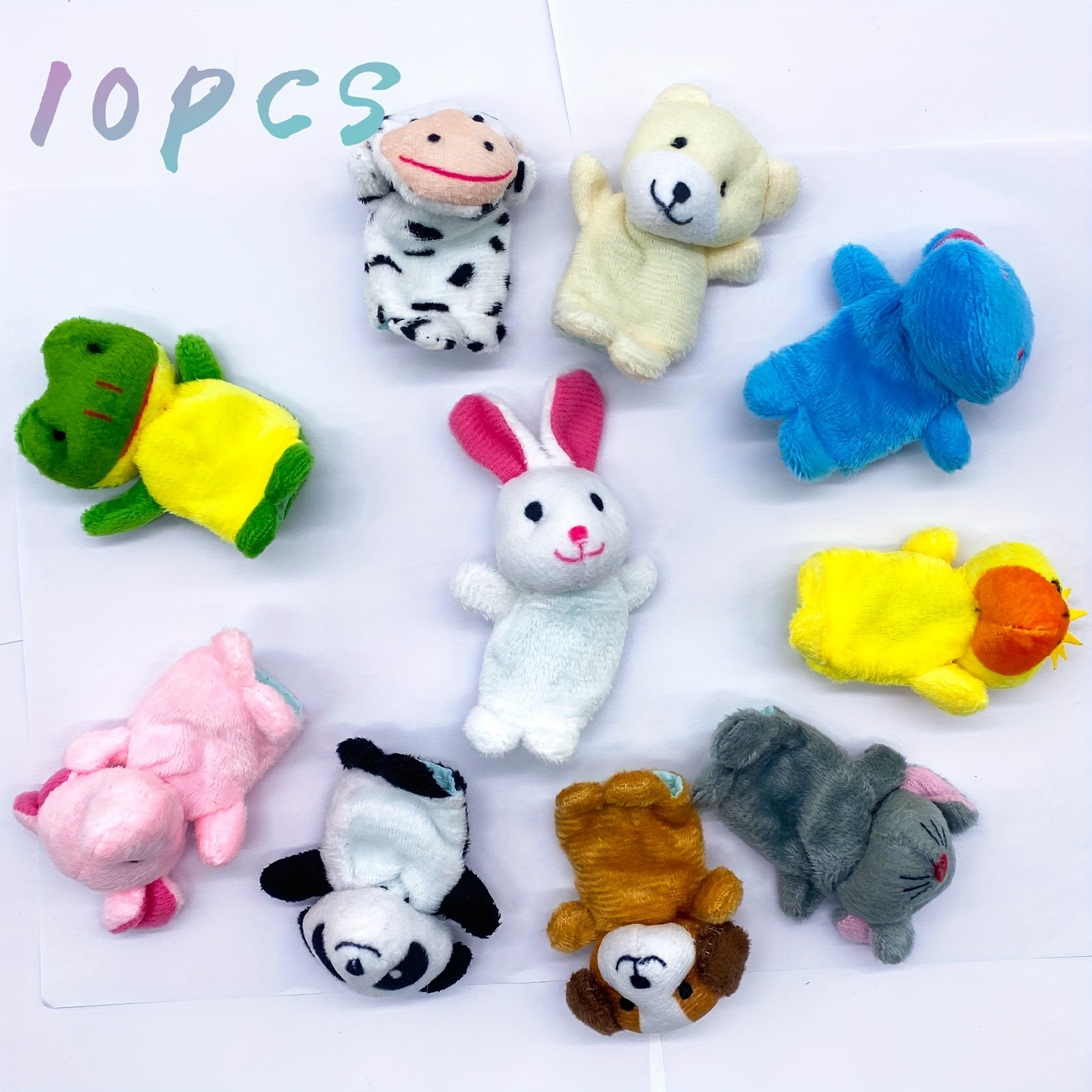 10pcs Mini Animal Finger Puppets Set - Soft Plush Toys for Storytime & Party
