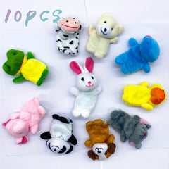 10pcs Mini Animal Finger Puppets Set - Soft Plush Toys for Storytime & Party