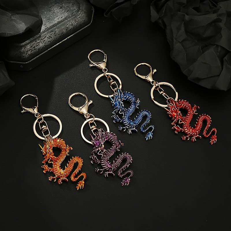 Cartoon Dragon Keychain Chinese Style Dragon Charm Car Key Ring