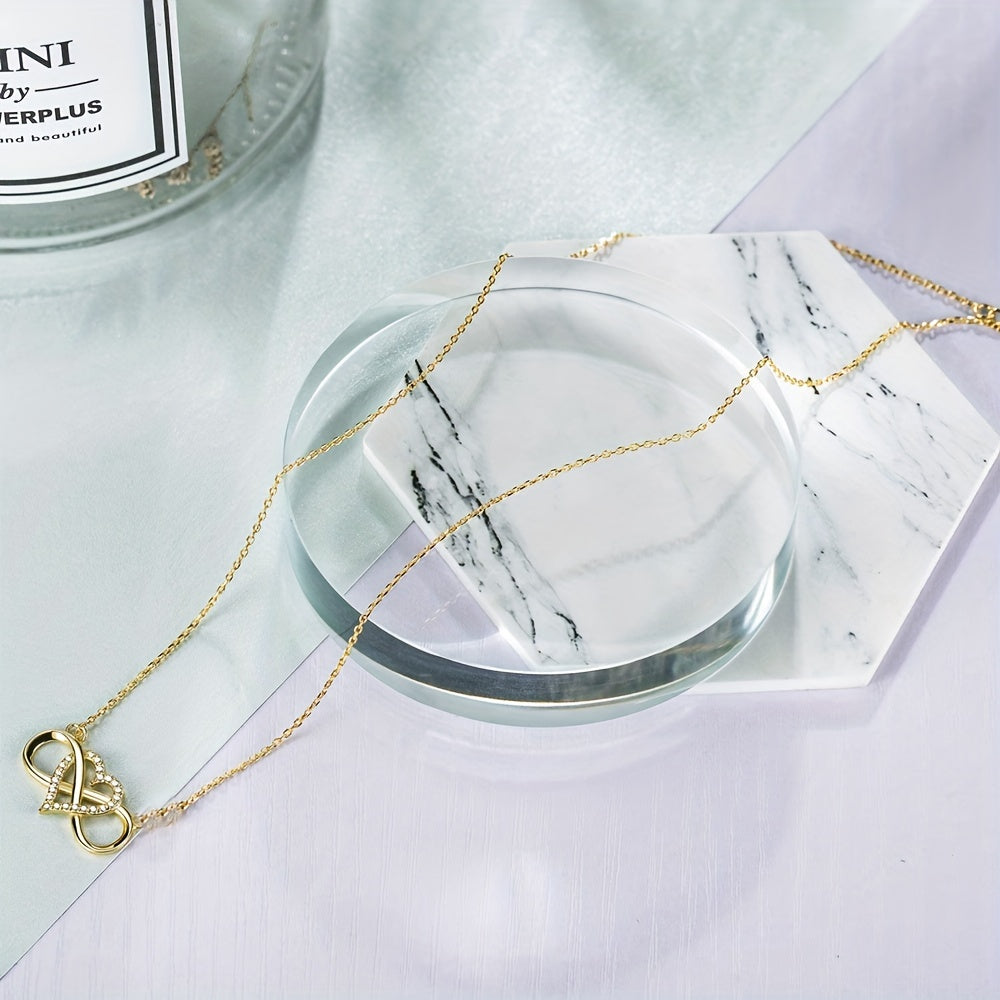 Heart Infinity Ring Pendant Necklace For Women