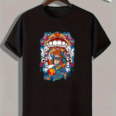 Funny Cartoon Print Men's Graphic T shirt Casual Comfy Tees For Summer
