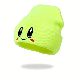 Smiling Face Embroidery Beanie Cartoon Knit Hat