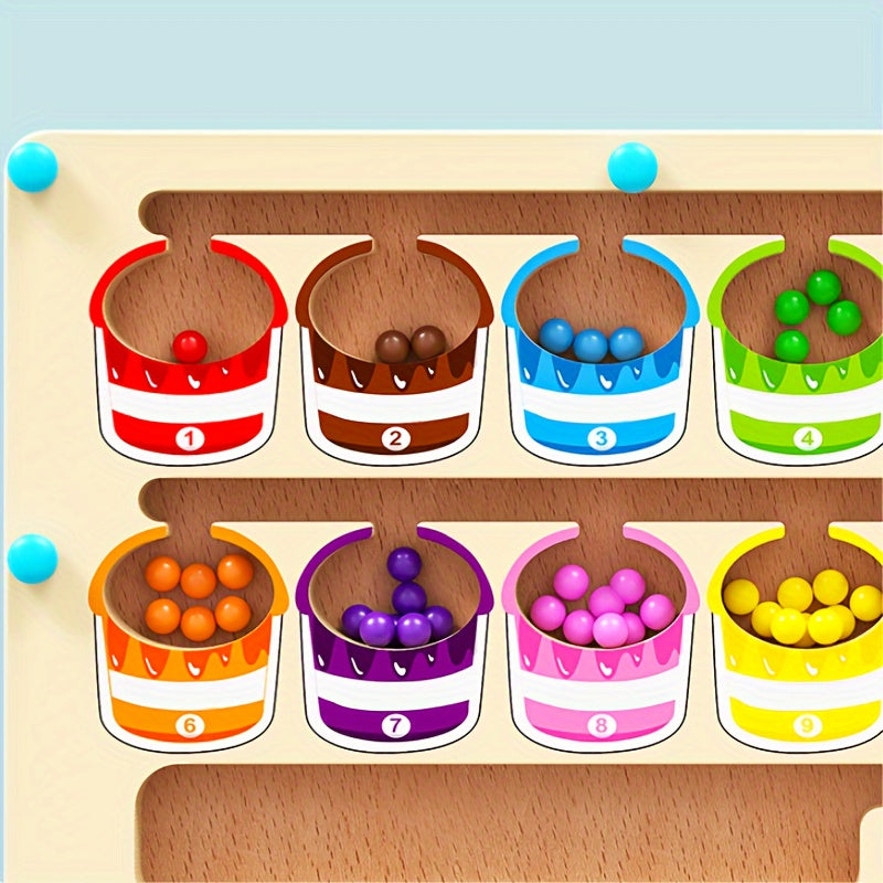 Wooden Bead Maze Toy for Kids, Educational Puzzle Game