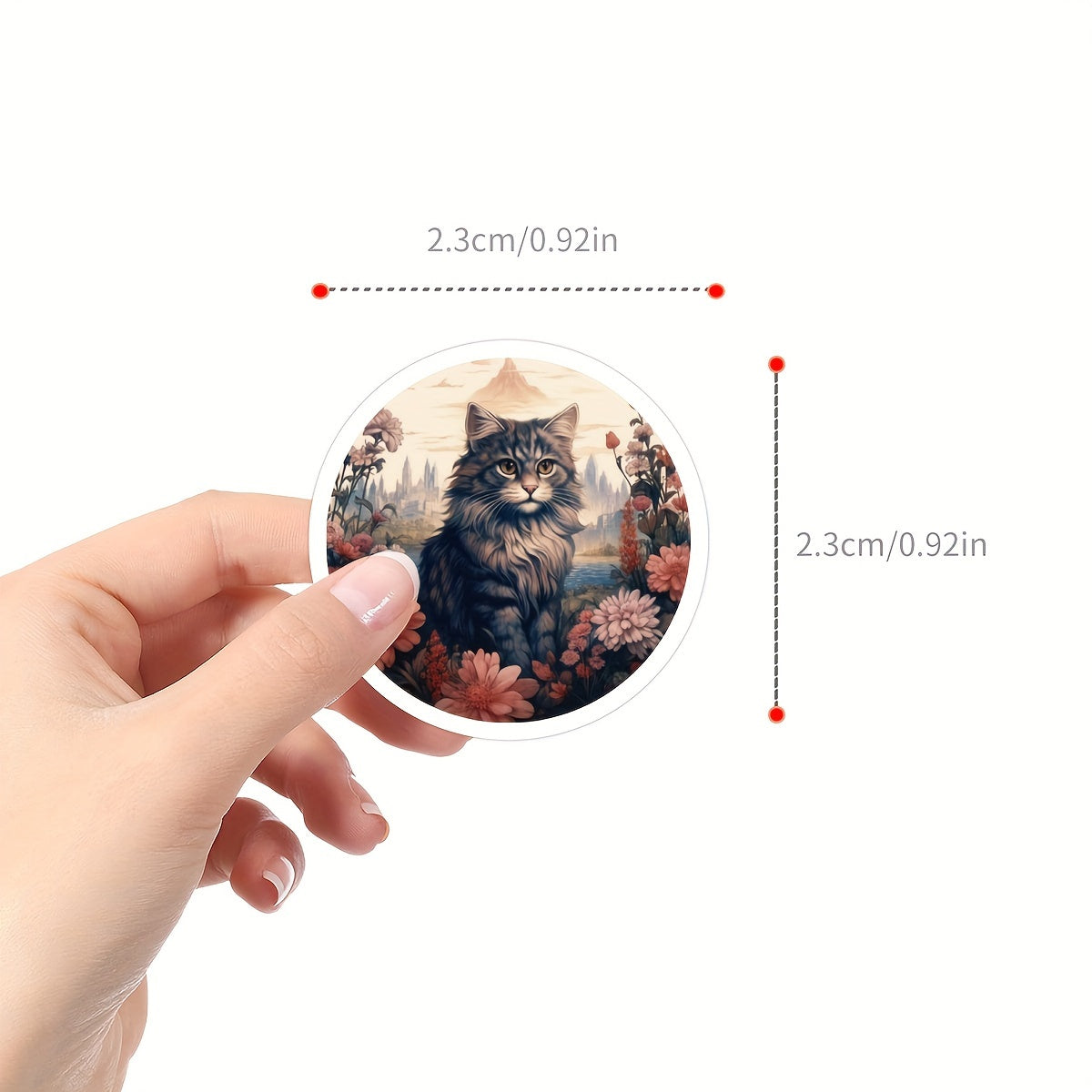 500pcs Cat Stickers Roll Vinyl Stickers for Scrapbook Laptop Bumper Skateboard