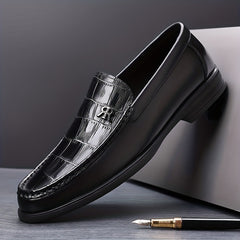 Men's Textured Loafer Shoes Non slip Slip On Dress Shoes