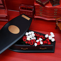 1:12 Scale Wooden Coffin Dollhouse Furniture Model DIY Unpainted