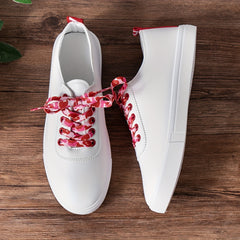 Women's Letter Print Sneakers Casual Lace Up Outdoor Shoes