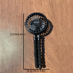 USB Rechargeable Portable Fan Octopus Mini Luminous Fan Stand Wind 3 Speeds