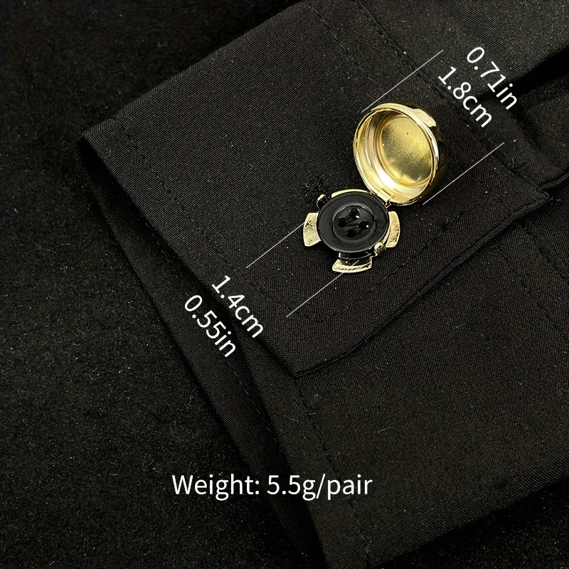 2pcs Button Decorative Box Shirt Cufflinks Accessories