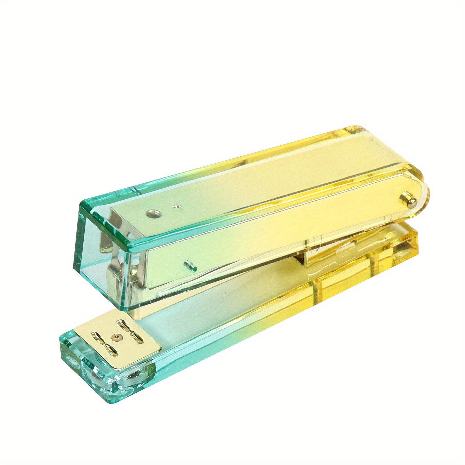 Yellow Gradient Stapler Transparent Acrylic Office Students