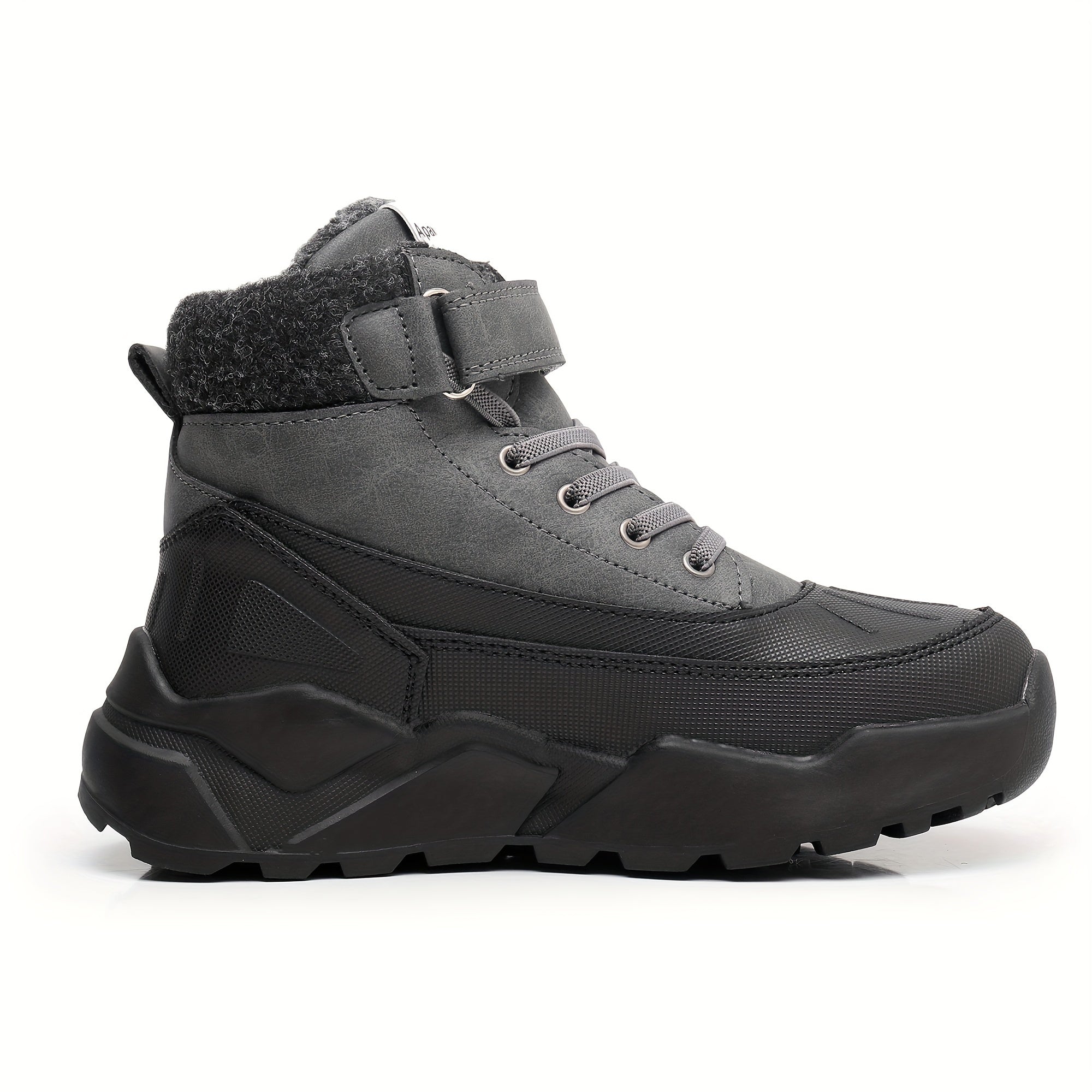 Kids Hiking Boots Plush Lining Durable Non Slip Snow Boots