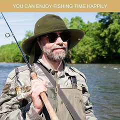 2pcs Wide Brim Sun Hat UV Protection Fishing Hat With Neck Cover
