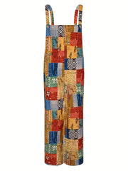 Boho Block Wide Leg Jumpsuit Women's Clothing
