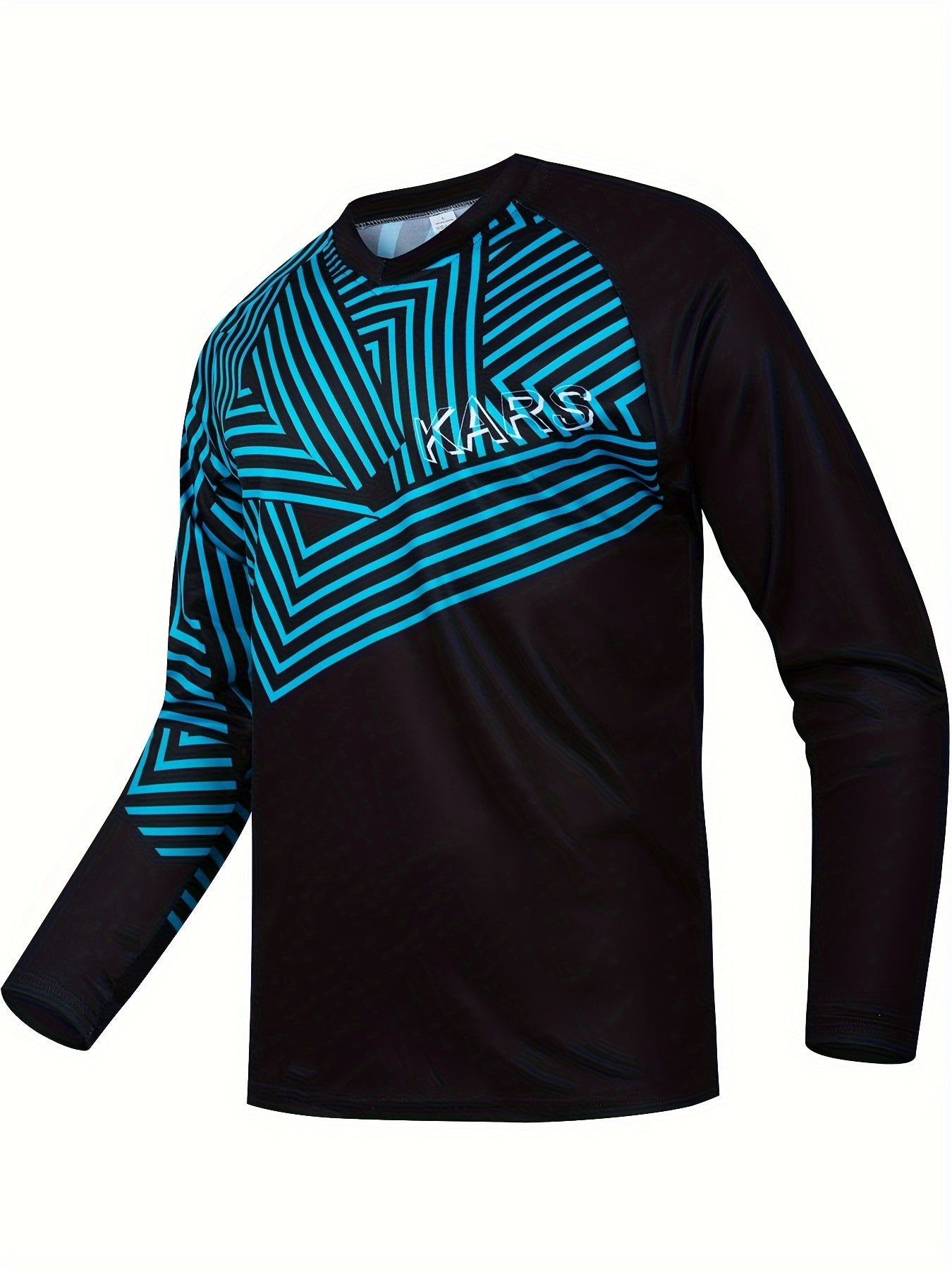 Men's Geometric Pattern V Neck Tee for Fall Spring