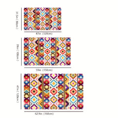 Persian Anti Fatigue Kitchen Mat Vintage Boho Anti Slip Polyester Carpet