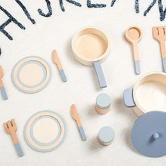 Cucinino 13pcs Wooden Kids Cookware Set Pretend Play Kitchen Toys Age 3-6