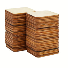 50pcs 2in Wooden Squares for DIY Crafts Wooden Cutout Tiles for Painting